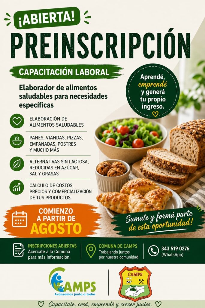 PREINSCRIPCIÓN CURSO «ELABORADOR DE ALIMENTOS SALUDABLES PARA NECESIDADES ESPECÍFICAS «